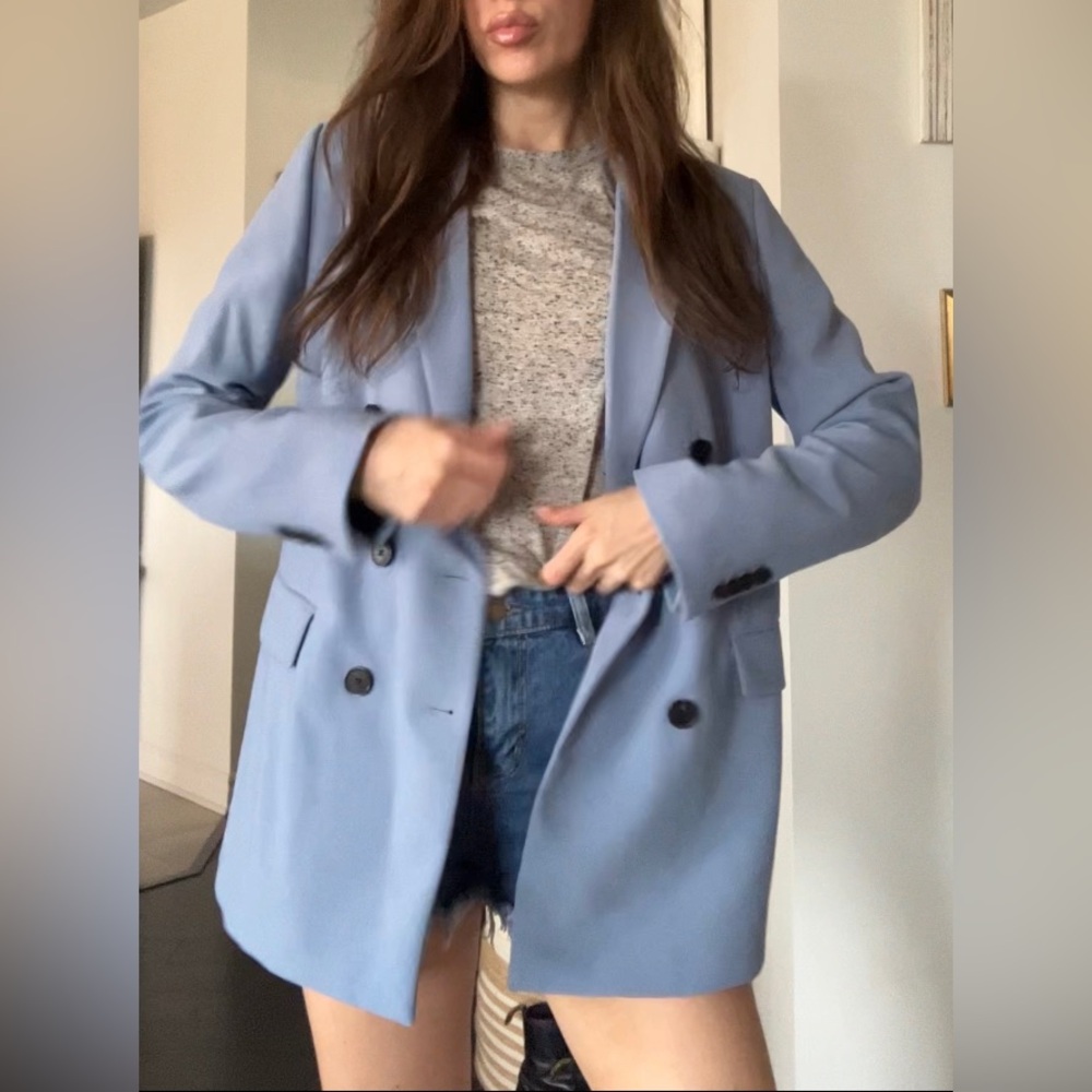Blue double breasted blazer - Picture 6 of 9